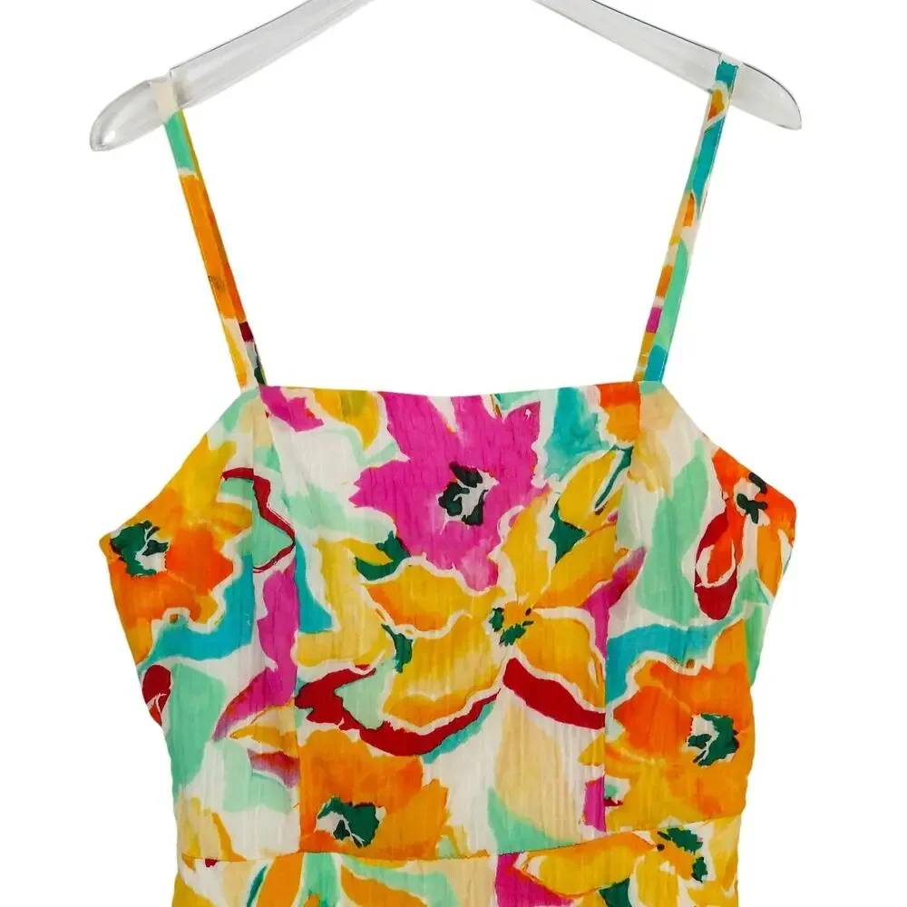 Lily Rose Multicolor Floral Print Sleeveless Mini Dress Sundress Medium Colorful - Picture 7 of 10